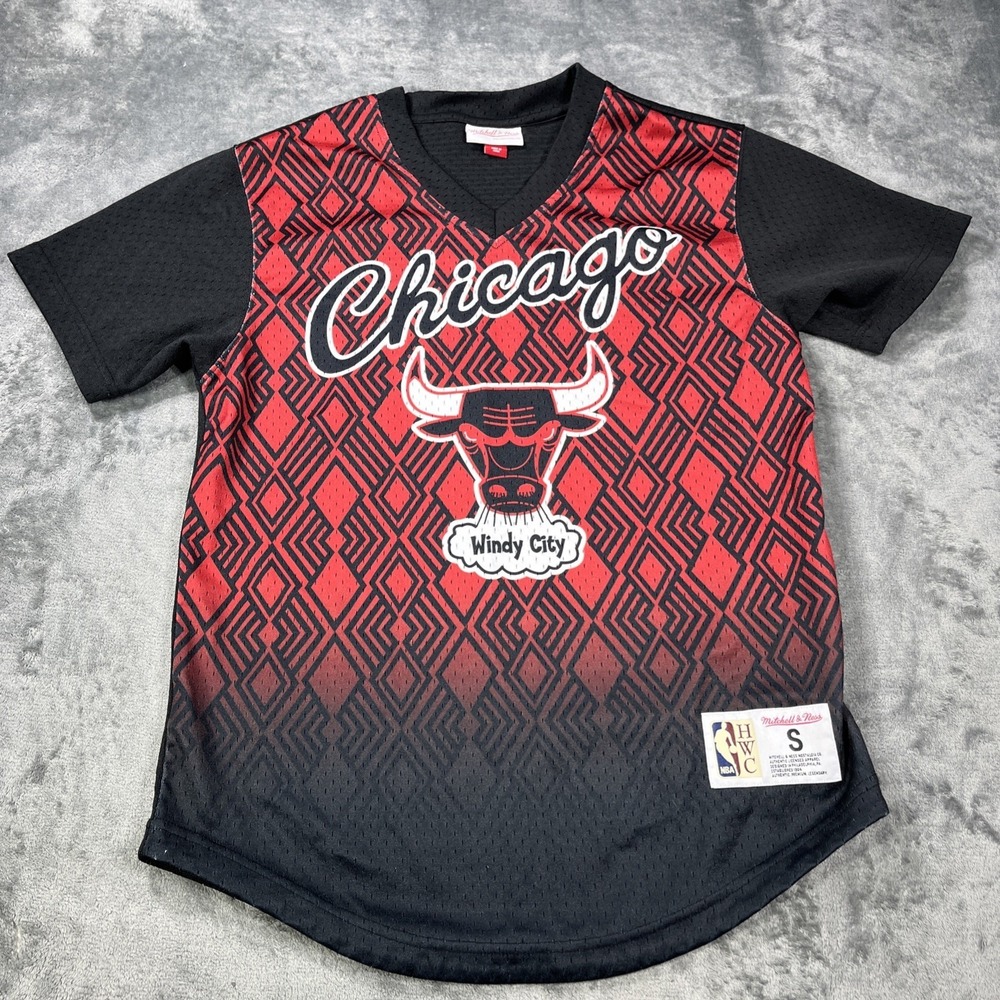 Mitchell & Ness Chicago Bulls NBA Mesh Jersey Shirt Black Adult Small Ombre HWC